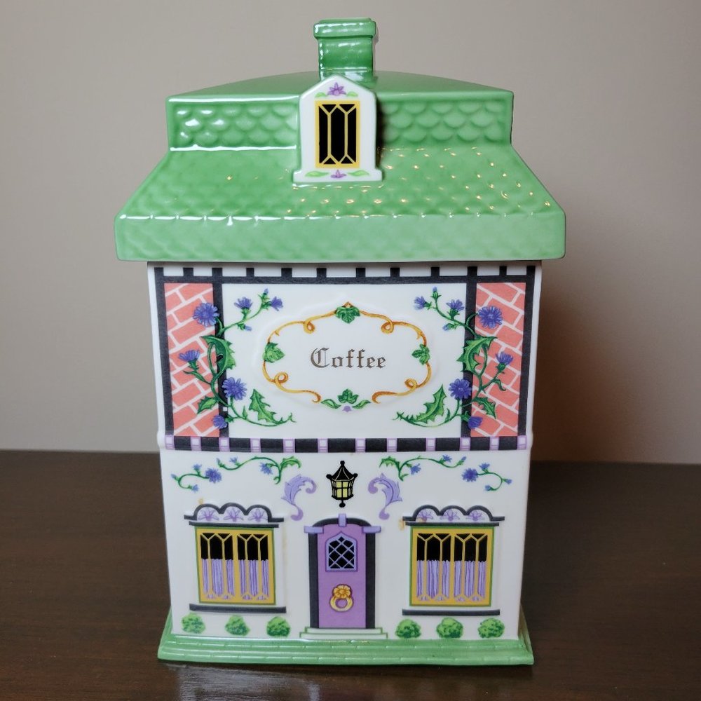 VTG Lenox Canterbury Crossing Coffee Canister Green Lid